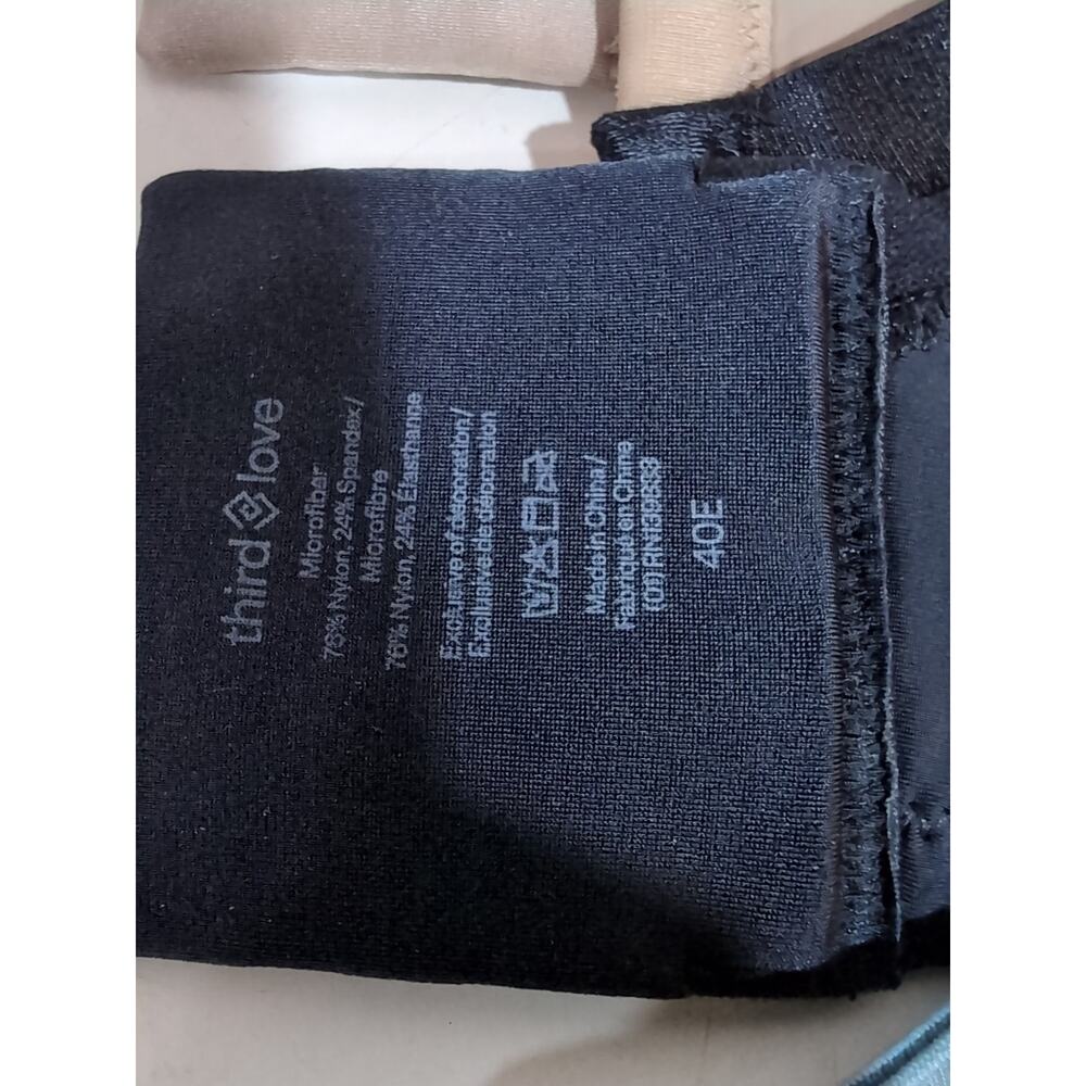 Lot of 3 ThirdLove 24/7 Classic Second Skin 40E Underwire Bras Black Nude Blue - Picture 4 of 7